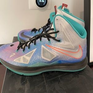 Nike LeBron X Pure Platinum Basketball Sneakers